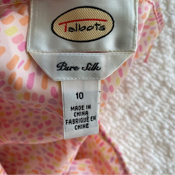 TALBOTS 100% Silk Shell Peach Sleeveless Dress Size 10 - Picture 12 of 14